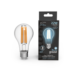 Лампа светодиод А70 22Вт 2100Лм 4100К Е27 LED Gauss Filament 1/10/40