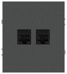 Розетка ЭРА Arktik 16-3108-06 информационная двойная 2XRJ45 графит Розетка ЭРА Arktik 16-3108-06 информационная двойная 2XRJ45 графит