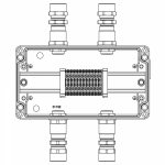 Взрывозащищенная клеммная коробка из алюминия TBE-A-14-(12xCBC.2)-2xKA2MHK(A)-2xKA2MHK(C)1Ex e IIC Т5 Gb / Ex tb IIIC T95°C Db IP66