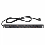 Блок распределения питания  для 19" шкафов, 8 розеток Schuko