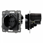 Механизм розетки с USB зарядкой SCT-MUAC-PL-BK-V (250V, 16A) (Arlight, -)