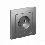 Розетка 1гн без З/К с/у сталь в сборе 16А AtlasDesign Systeme Electric