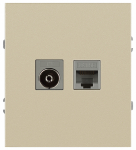 Розетка ЭРА Arktik 16-3110-04 комбинированная RJ45+TV шампань