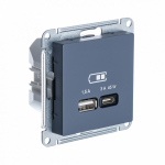 Розетка 2гн USB+USB A+C с/у грифель механизм высокоскор.заряд. QC PD AtlasDesign Systeme Electric
