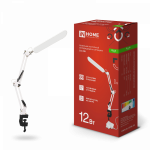 Светильник настольный светодиодный PLUS ССC-05Б 12Вт 6500К 500Лм, USB, с адаптером, на струб БЕЛЫЙ IN HOME