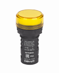 Лампа коммутационная ADDS D22 LED желтая 220В AC/DC ЛK-22 IP55