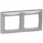 Рамка 2п гор Алюм/Серебр VLN