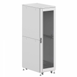 Шкаф напольный разобранный 19   IT-CQE-N 47U 600x1000мм, крыша с вырубкой, дверь стекло и двойная сплошная металл, двойные боковые панели, серый RAL70