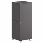 Шкаф напольный разобранный 19   IT-CQE-N 47U 600x1000мм, крыша с вырубкой, сплошная металл и сплошная металл, двойные боковые панели, черный RAL9005