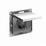 Розетка 1гн с З/К с крыш. шторки с/у сталь механизм 16А AtlasDesign Systeme Electric  (1/15)