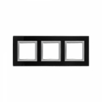 Рамка 3-пост. цвет черный матовый, стекло горизонт. и вертик., Avanti DKC