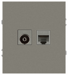 Розетка ЭРА Arktik 16-3110-07 комбинированная RJ45+TV титан