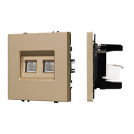 Механизм сдвоенной компьютерной розетки SCT-NOBE-MPC2-SFPL-GD (RJ-45, CAT6) (Arlight, Золотой песок)