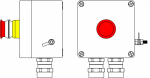 Ex пост управления из GRP; 1Ex d e IIC T6 Gb X / Ex tb IIIB T80°C Db X /IP66; Аварийная кнопка красная, 1NC/1NO -1 шт.; C: ввод D5,5-13мм подбронирова