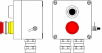 Ex пост управления из GRP; 1Ex d e IIC T6 Gb X / Ex tb IIIB T80°C Db X /IP66; Аварийная кнопка красная, 1NC/1NO -1 шт.; Кнопка черная, 1NC/1NO -1 шт.;