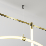 Technical Потолочный коннектор с тросовым подвесом Tau в шинопровод Flarity латунь