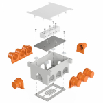 Коробка огнестойкая для заливки бетоном 80-0890-FR10,0-6 Е15-Е120 118х76х60 (18 шт/кор) Промрукав