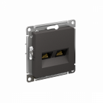Розетка 2гн комп+комп RJ45+RJ45 с/у базальт механизм кат.5е AtlasDesign Systeme Electric  (1/10)
