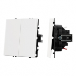 ARL NOBE Выключатель 2 кл софт-тач белый кварц SWT-MK02-SFPL-WH (250V, 10A) (Arlight, -)