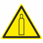 Знак W 19 "Газовый баллон" 150х150х150 мм, пластик ГОСТ Р 12.4.026-2001 EKF
