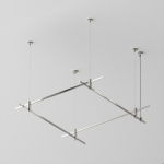 Technical Готовая конструкция квадратная двухуровневая на тросовых подвесах Hang без светильников и блока питания, платина