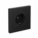 ATLASDESIGN РОЗЕТКА с заземлением со шторками, 16А, в сборе, КАРБОН