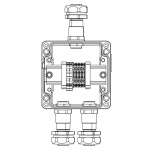 Взрывозащищенная клеммная коробка из алюминия TBE-A-12-(2xCBC.2-2xCBC.2(i)-2xTEO.2)-2xKAEPM2MHK-20(A)-1xKAEPM2MHK-20(C)1Ex e IIC Т5Gb / Ex tb IIIC T95