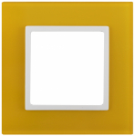 Рамка 1гн стекло желтый/белый 14-5101-21 Elegance ЭРА