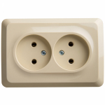 Розетка угловая 2гн без З/К о/у крем 16А IP20 Этюд Schneider Electric
