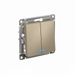 Выключатель 2кл с подсв с/у шампань механизм AtlasDesign Systeme Electric