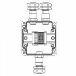 Взрывозащищенная клеммная коробка из полиэстера TBE-P-03-(2xCBC.2-2xCBC.2(i)-2xTEO.2)-2xKAEPM2MHK-20(A)-1xKAEPM2MHK-20(C)1Ex e IICТ5 Gb / Ex tb IIIC T