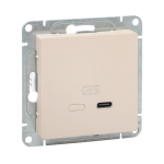 Механизм розетки USB-С, быстрая, кремовый Эпика EKF