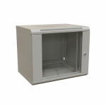 WRline Шкаф настенный 19-дюймовый (19"), 12U, 650x600х450мм, стеклянная дверь, цвет серый (RAL 7035) (разобранный)