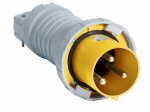 Розетка силовая кабельная переносная 3P 63А 110 в (50+60 гц) желтая пластик ip67 ABB CEWE промразъемы