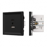 Механизм USB розетки SCT-TENDO-MUAC-SFPL-BK (5V, 3A, QC3) (Arlight, Матовый черный)
