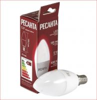 Лампа светодиодная LL-R-C37-7W-230-3K-E14 (свеча, 7Вт, тепл., Е14) Ресанта 76/1/5