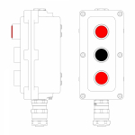 Взрывонепроницаемый пост управления из алюминия LCSD-03-B-MC-L1R(220)x1-P1B(11)x1-P1R(11)x1-PCMB-KAEPM3MHK-20