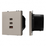 ARL NOBE USB Розетка тип А+С+С софт-тач кашемир SCT-MUACC-SFPL-FC-CA (65W, QC3) (Arlight, -)