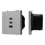 ARL NOBE USB Розетка тип А+С+С софт-тач никель SCT-MUACC-SFPL-FC-IS (65W, QC3) (Arlight, -)