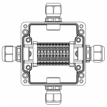 Взрывозащищенная клеммная коробка из полиэстера TBE-P-03-(10xCBC.4)-1xPACMP(A)-1xPACMP(B)-1xPACMP(C)-1xPACMP(D)1Ex e IIC Т5 Gb / Extb IIIC T95°C Db IP