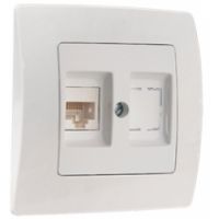 Розетка 1гн комп RJ45 с/у белый кат.5е Lilium Natural Kare Makel (1/12/120)