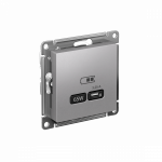 Розетка 1гн typeС с/у алюминий механизм высокоскор.заряд. QC PD AtlasDesign Systeme Electric