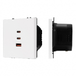 ARL NOBE USB Розетка тип А+С+С софт-тач белый кварц SCT-MUACC-SFPL-FC-WH (65W, QC3) (Arlight, -)