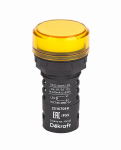 Лампа коммутационная ADDS D22 LED желтый 12В AC/DC ЛK-22 IP55