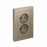 Розетка 2гн без З/К шторки с/у шампань в сборе 16А AtlasDesign Systeme Electric