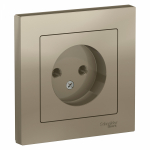 Розетка 1гн без З/К с/у шампань в сборе 16А AtlasDesign Systeme Electric