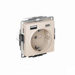Розетка 1гн c З/К+2хUSB typeА+ typeС с/у крем механизм 16А AtlasDesign Systeme Electric(1)