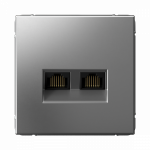 Розетка 2гн комп+комп RJ45+RJ45 с/у сталь механизм кат.6А ArtGallery Systeme Electric (1/5/20)