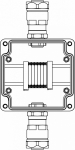 Ex клеммная коробка из GRP; 1Ex e IIC T5 Gb IP66; Ex tb IIIB T95C Db;Клеммы 2,5 кв.мм. -6 шт. А,С: ввод D8-13мм под небронированный кабель вметаллорук