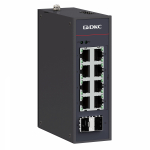 Промышленный неуправляемый коммутатор с POE/POE+, 2×10/100/1000Base SFP слота, 8×10/100/1000Base-T(X) портов RJ45 (8×POE), 48-57 DC, резервированием